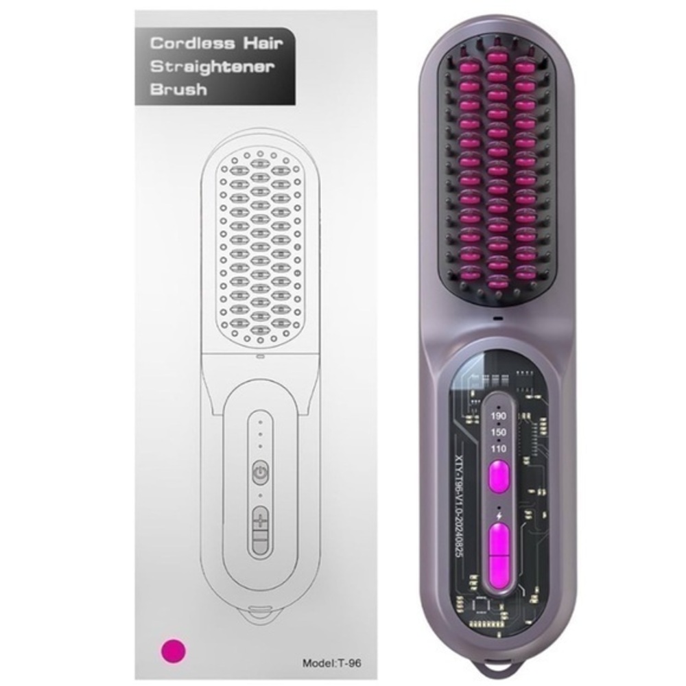 Cordless Hair Straightener Brush Mini Travel Brush It#OB3